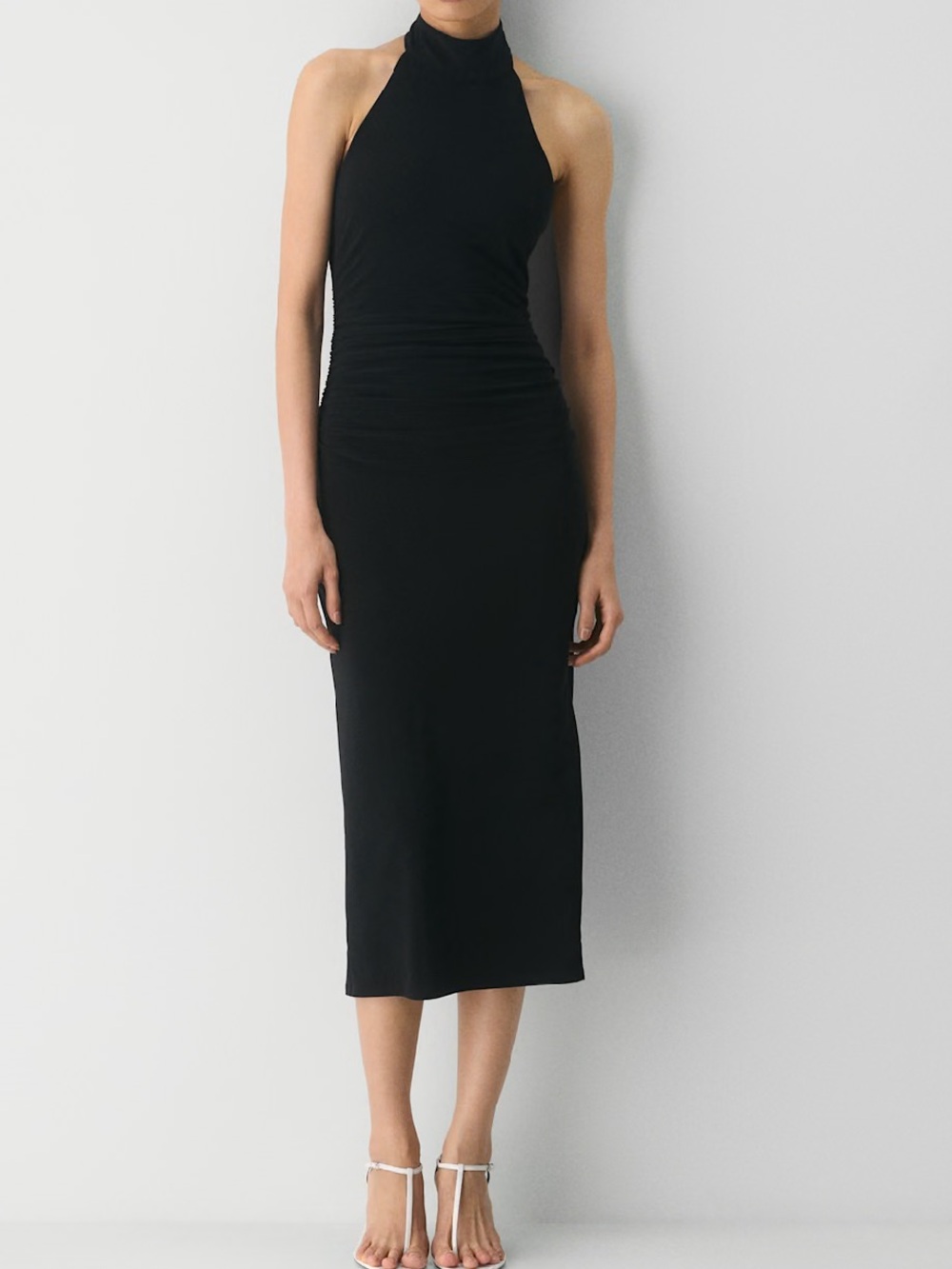 Aritzia ribbed ruched dress